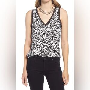 HALOGEN Raw Edge Tank - Black- Ivory Fast
Leopard Size Small